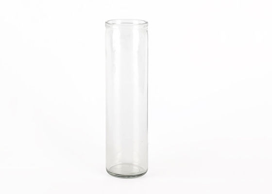Bougeoir de verre clair vide fait sur commande de cylindre pour la conception simple de décoration à la maison