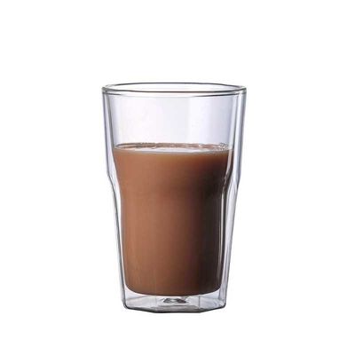 Tasse en verre transparente de Borosilicate double 200ml 400ml pour Juice Tea Milk