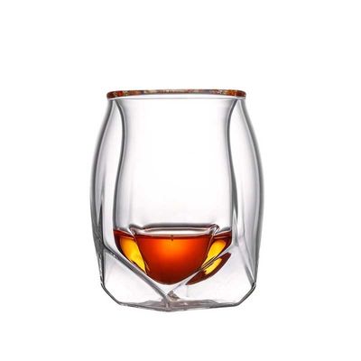 Tasse en verre personnalisée par double de Borosilicate résistante à la chaleur pour le whiskey de boisson