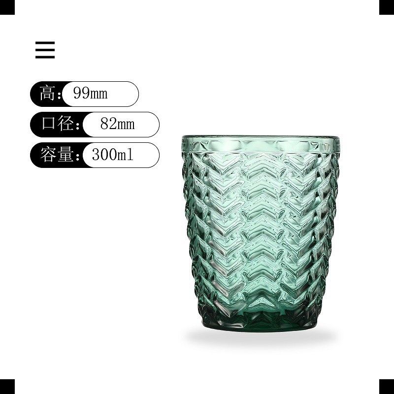 300ml Green Colored Glass Tumblers For Everyday Use And Parties