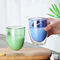 Tasse en verre sensible de pyrex double colorée pour le petit déjeuner à la maison