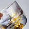 La tasse en verre personnalisée sensible de luxe a doré 110ml