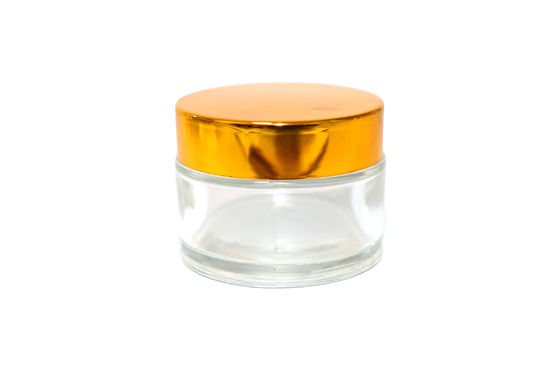 50 ml de récipients cosmétiques en verre transparent avec couvercle à vis